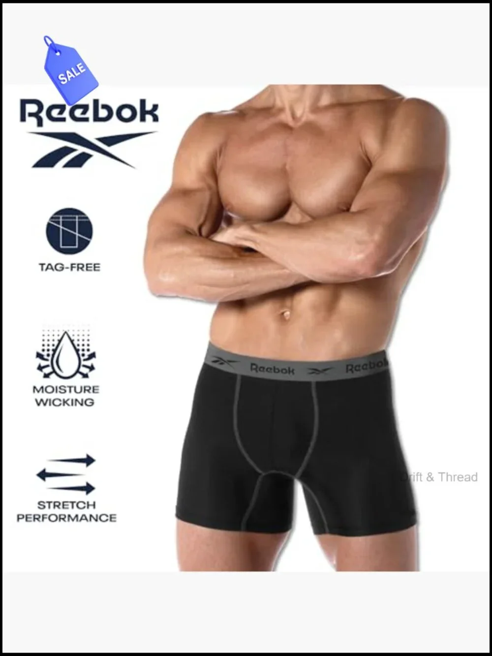 8 Pack Mens Performance Boxer Briefs with Pouch Moisture Wicking